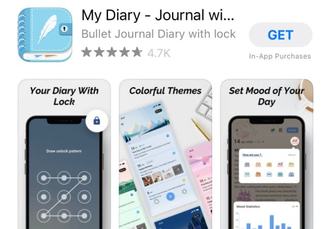 My Diary App in App Apple Store my diary journal app
