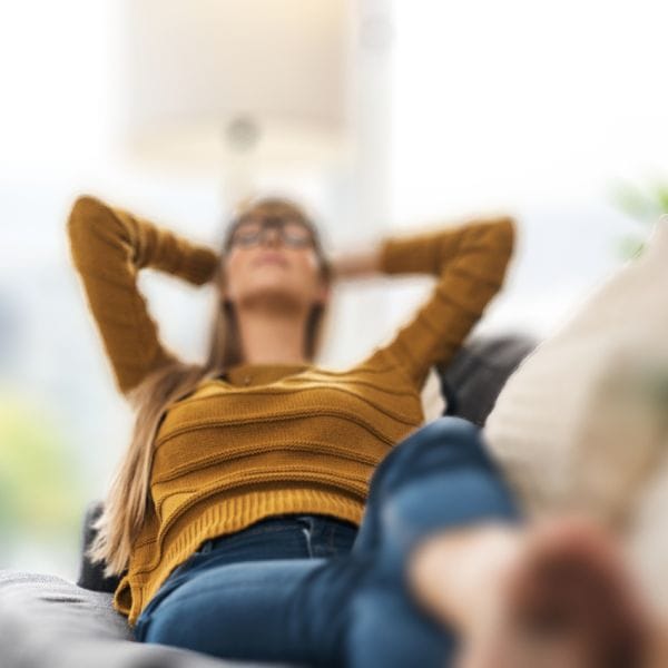 Lady Practicing Self-Care